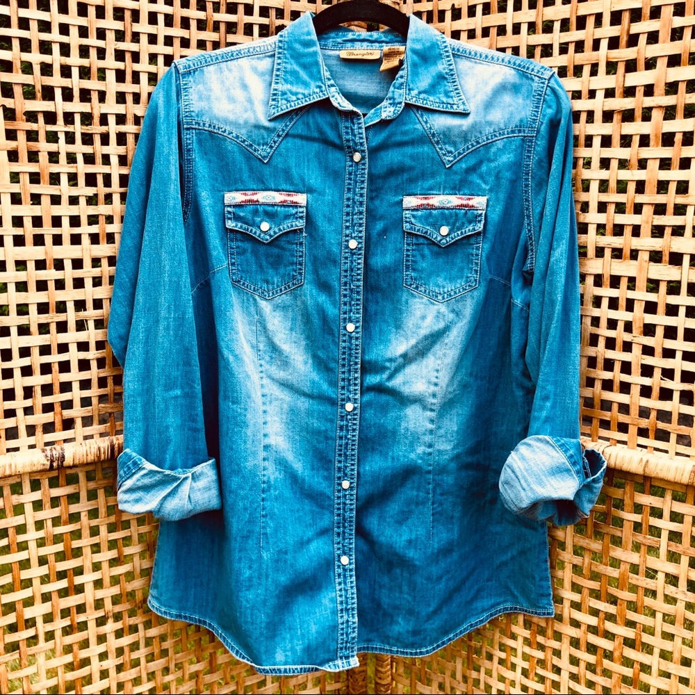 Denim Pearl Snap